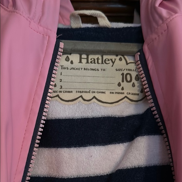 Girls Hatley Pink Rain Jacket — Size 10 - Picture 2 of 3